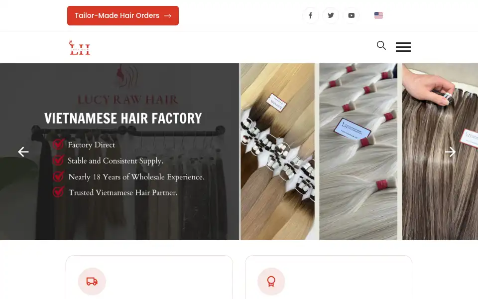 Screenshot of lucyrawhair.com