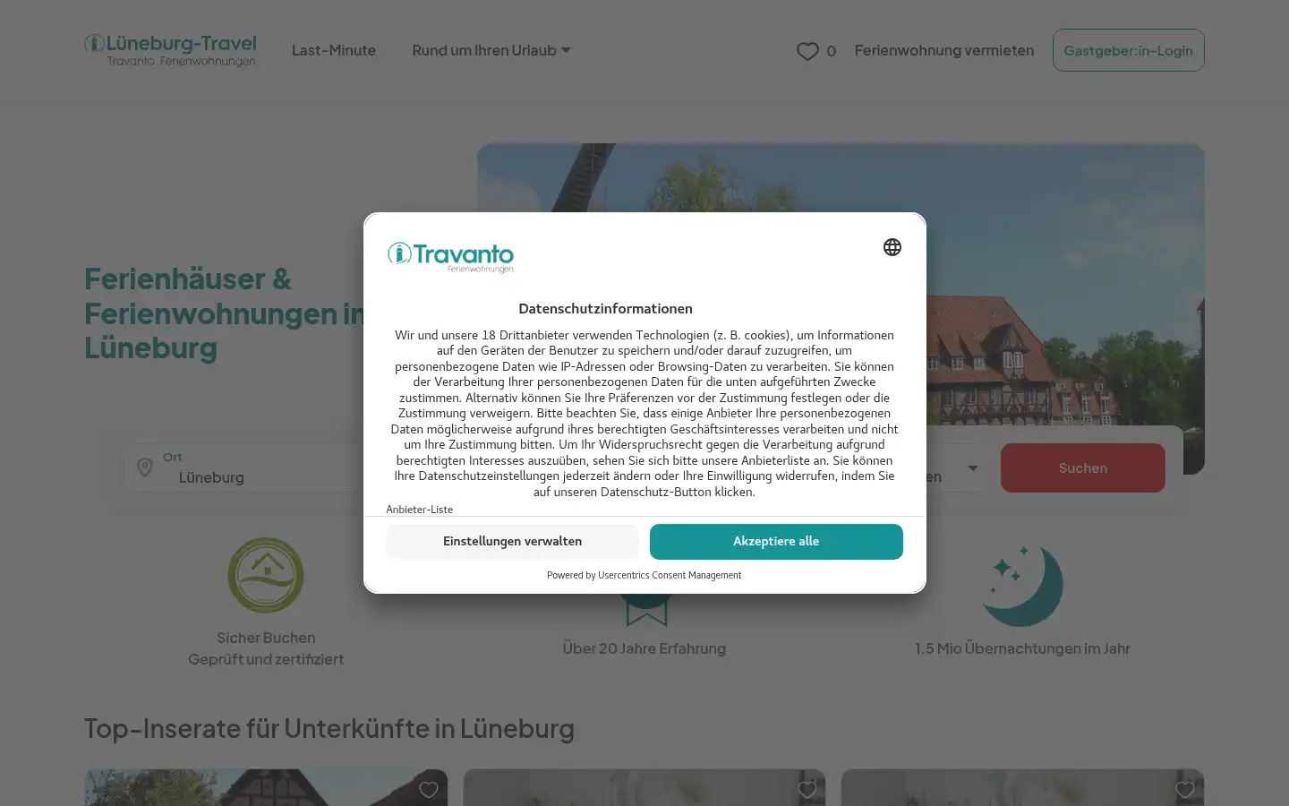 Screenshot of lueneburg-travel.de