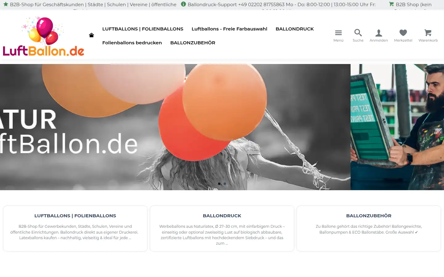 Screenshot of luftballon.de