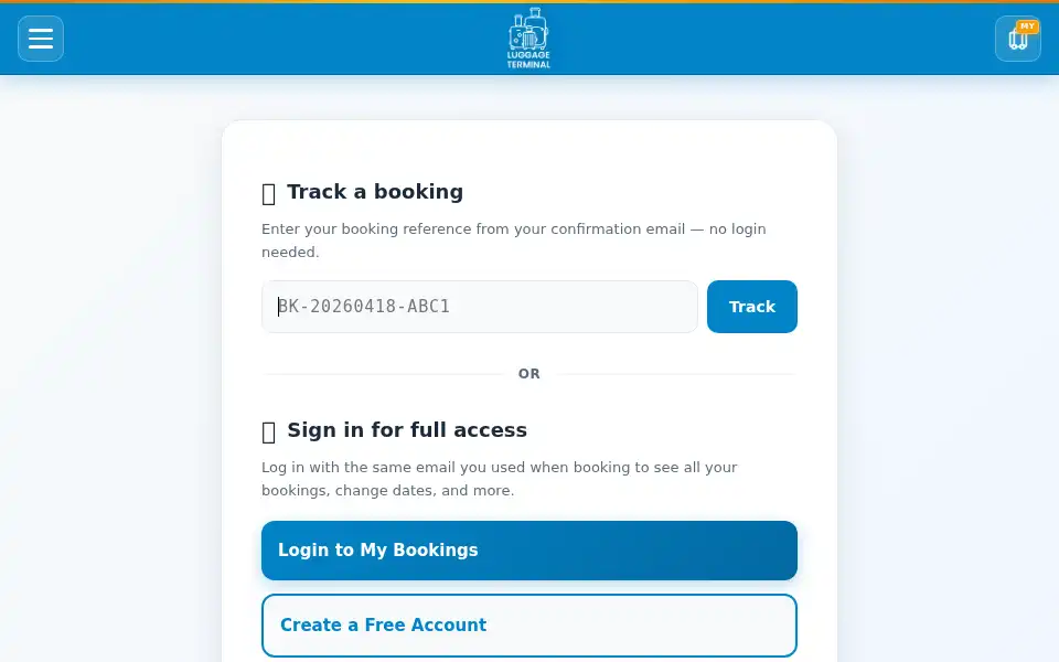 Screenshot of luggageterminal.com