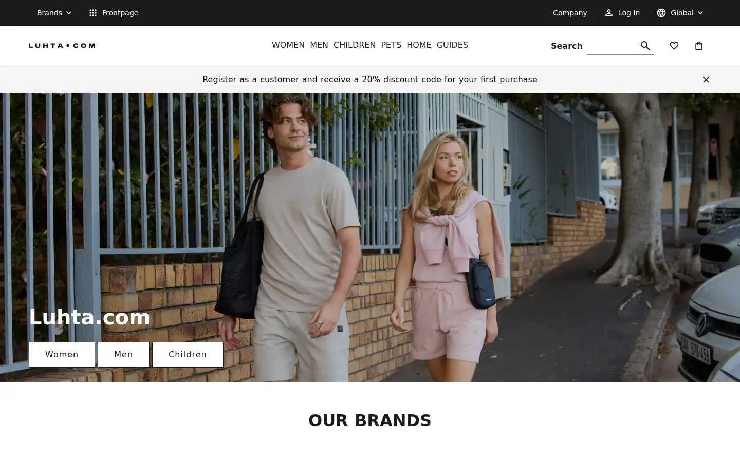 Screenshot of luhta.com