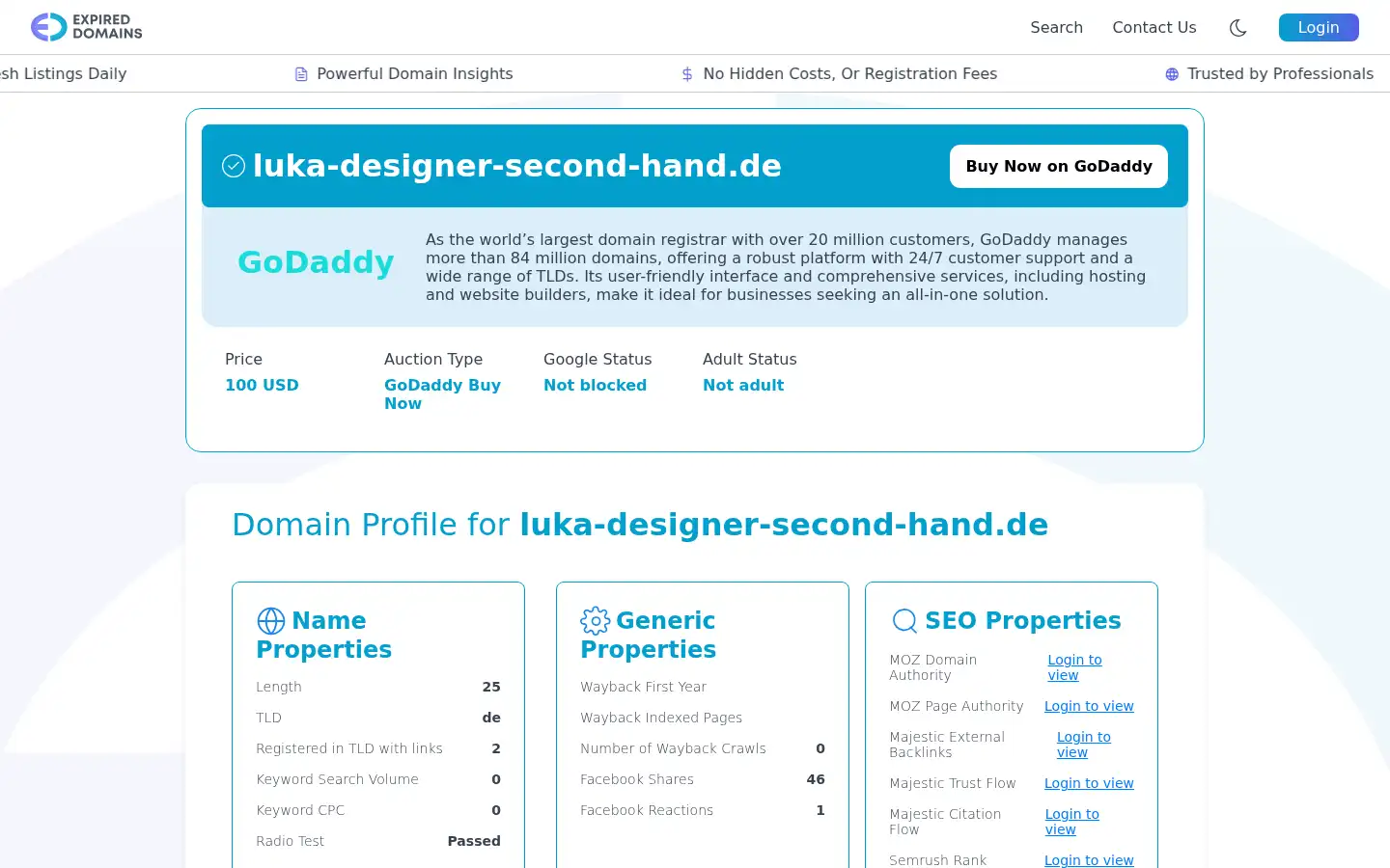 Screenshot of luka-designer-second-hand.de