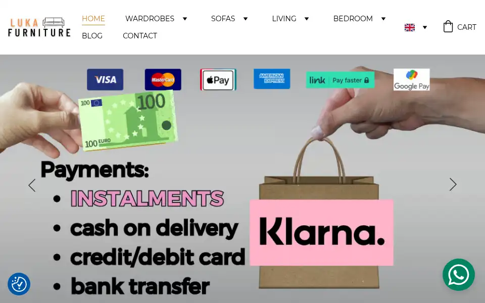 Screenshot of lukafurniture.ie