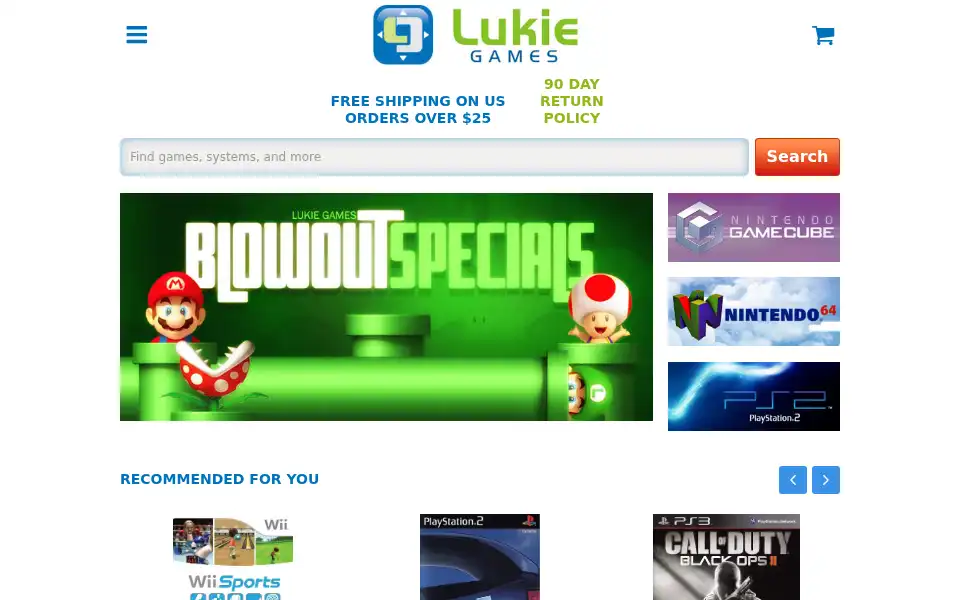 Screenshot of lukiegames.com