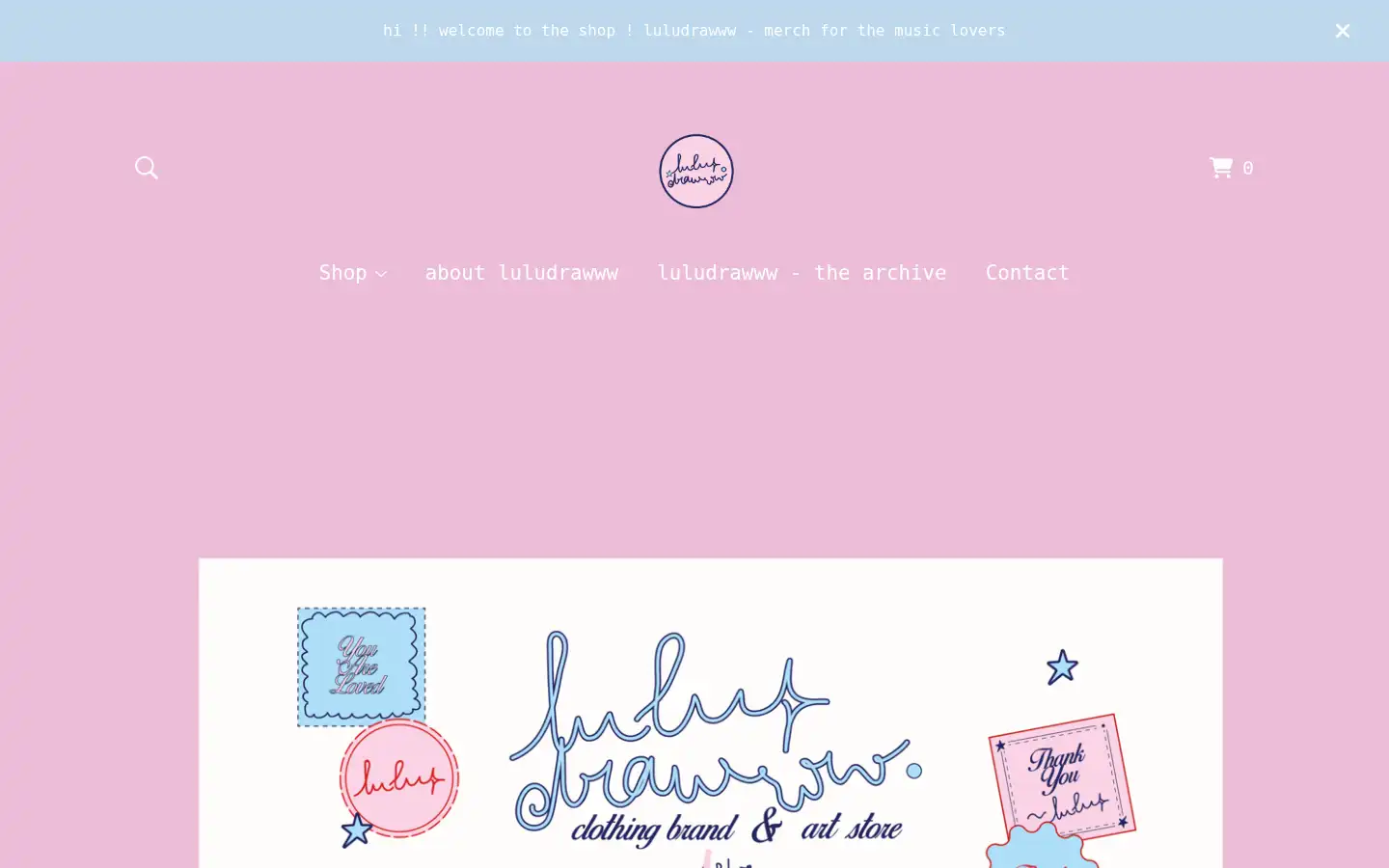Screenshot of luludrawww.bigcartel.com