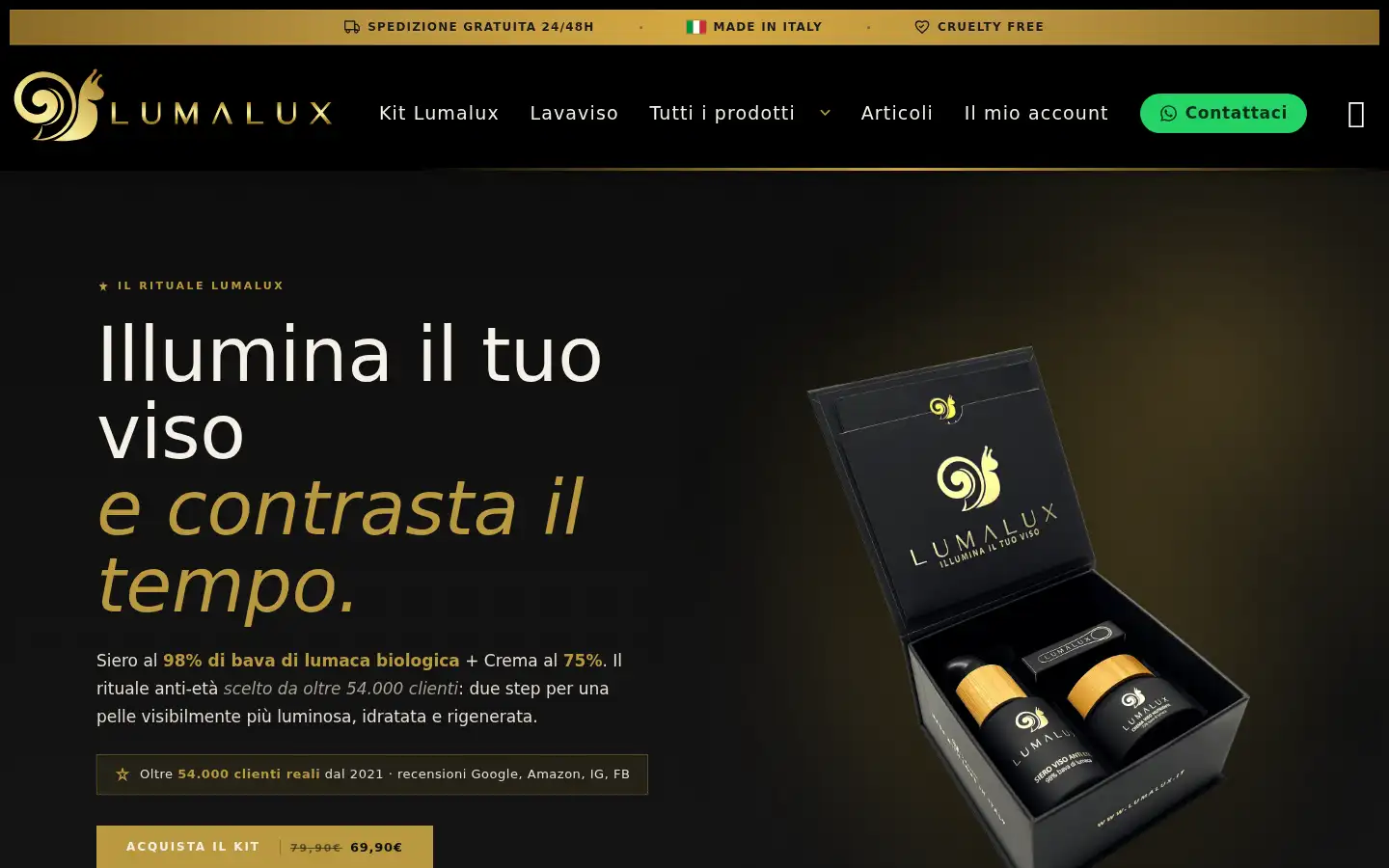 Screenshot of lumalux.it