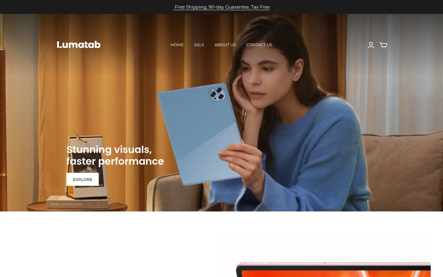 Screenshot of lumatab.com