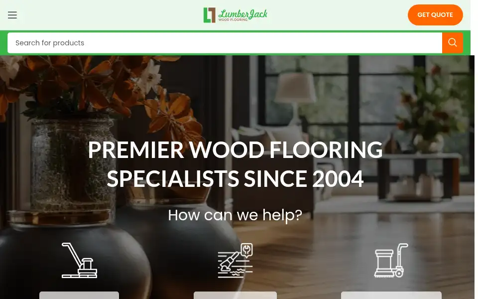 Screenshot of lumberjackflooring.co.uk