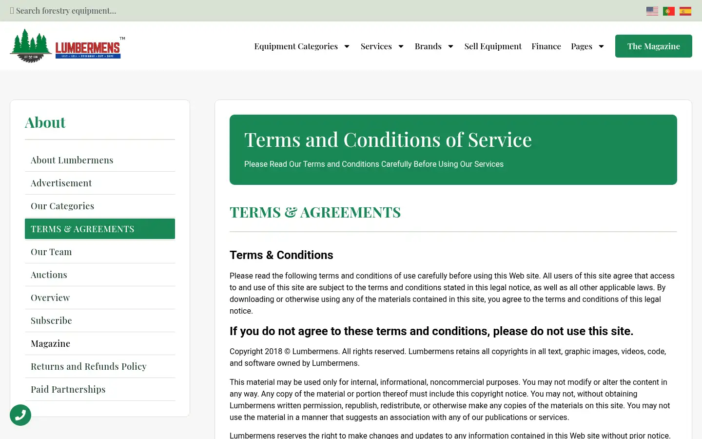 Screenshot of lumbermensco.com