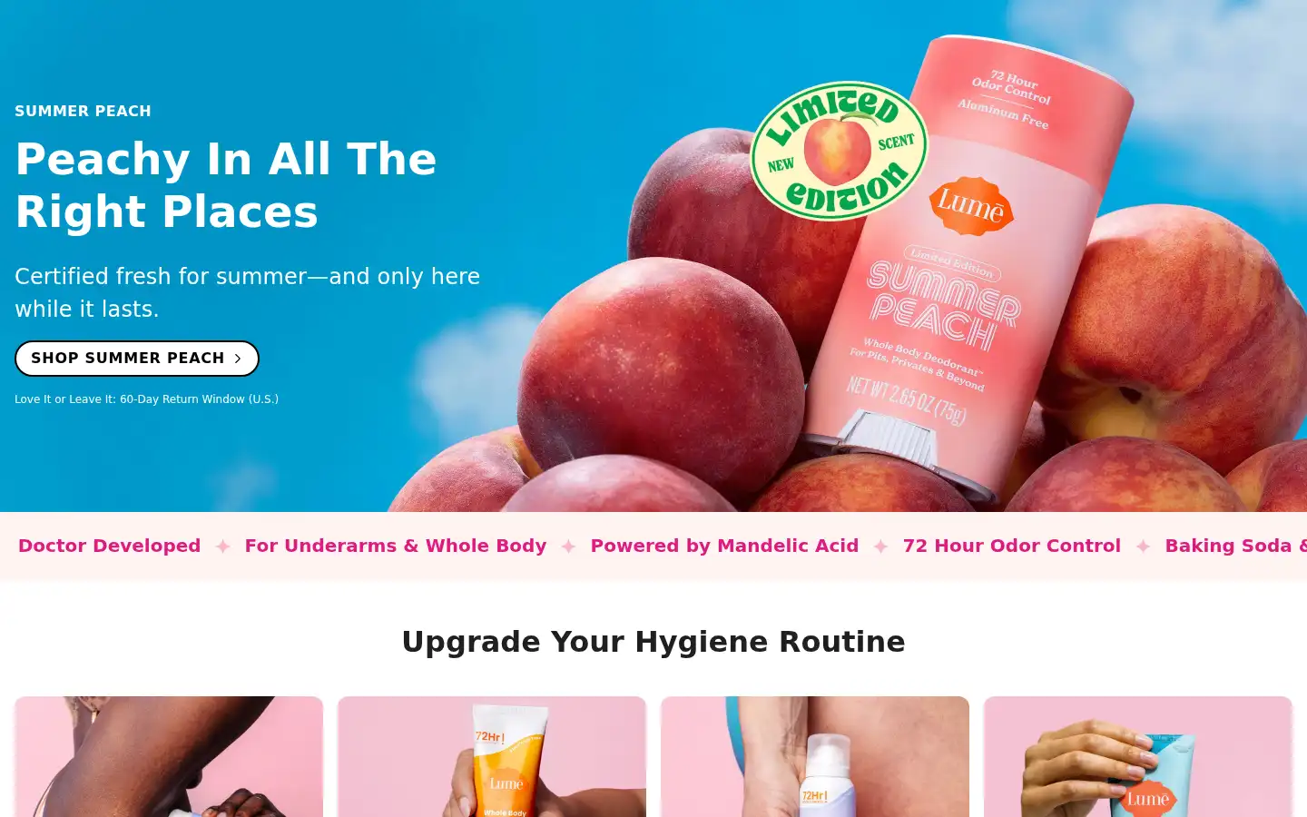 Screenshot of lumedeodorant.com
