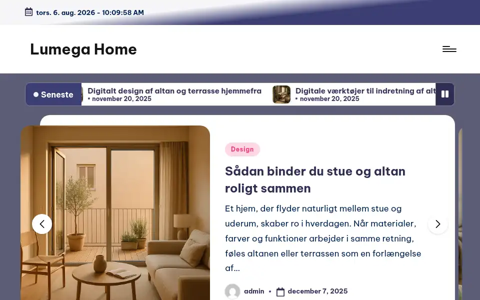 Screenshot of lumegahome.dk