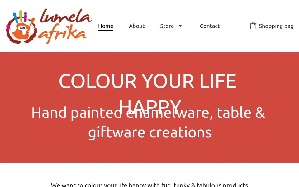 Screenshot of lumelaafrika.co.uk