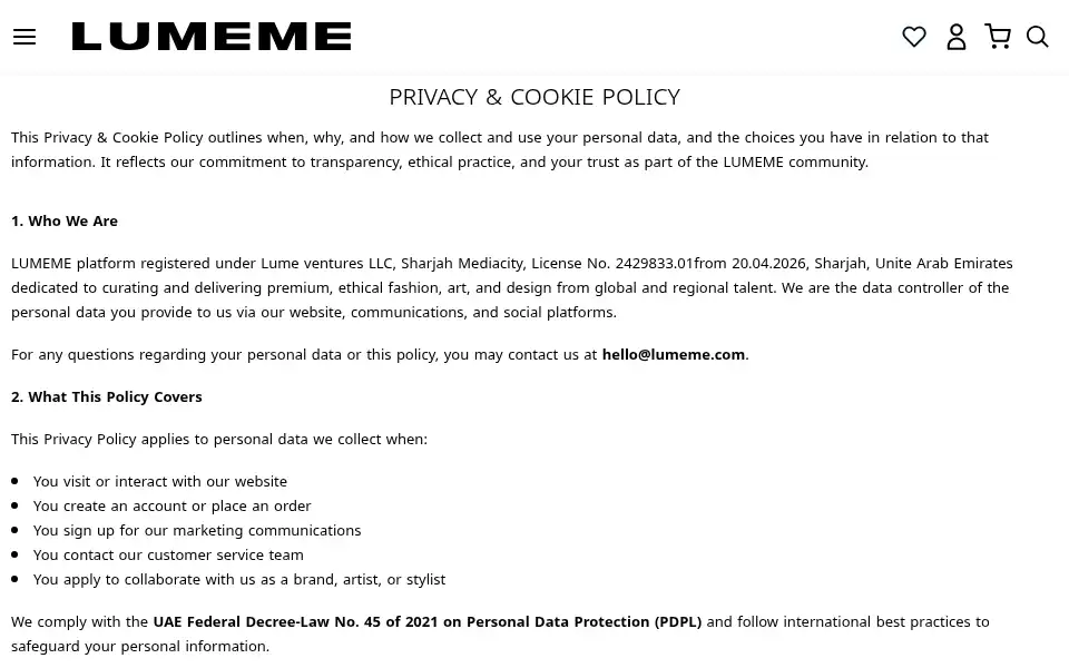Screenshot of lumeme.com