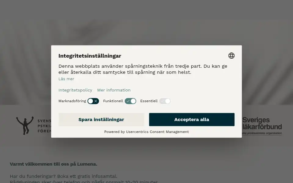 Screenshot of lumena.se