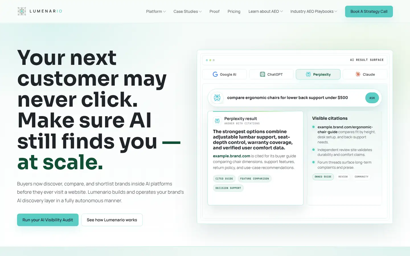 Screenshot of lumenario.com