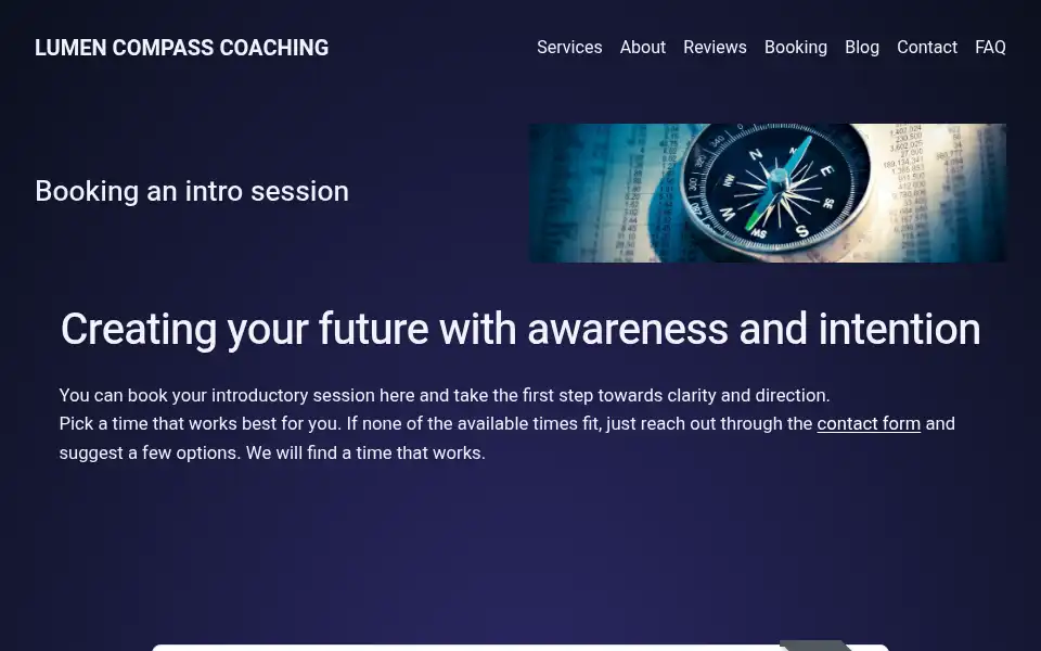 Screenshot of lumencompass.com