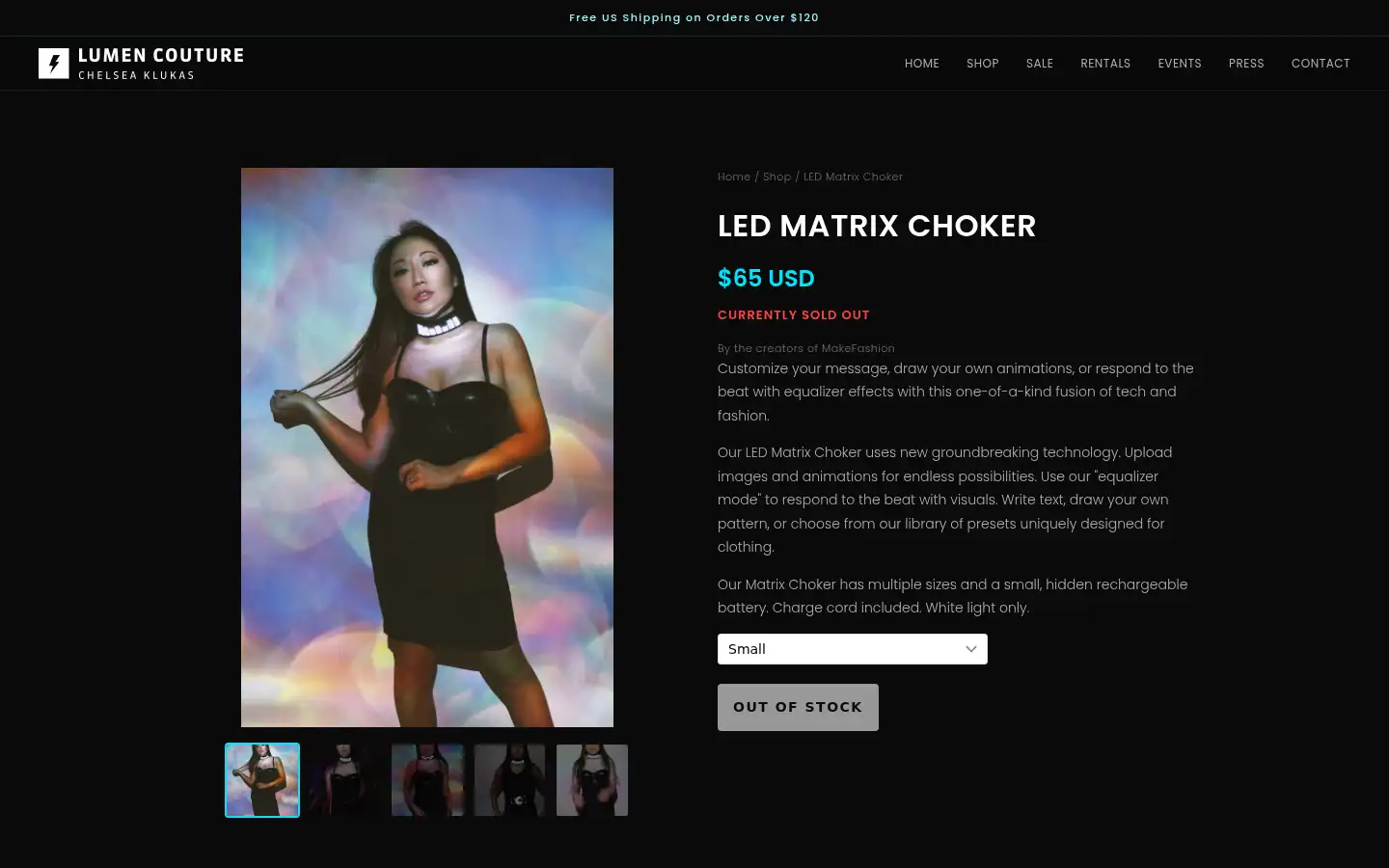 Screenshot of lumencouture.com