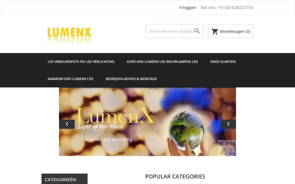 Screenshot of lumenx.nl