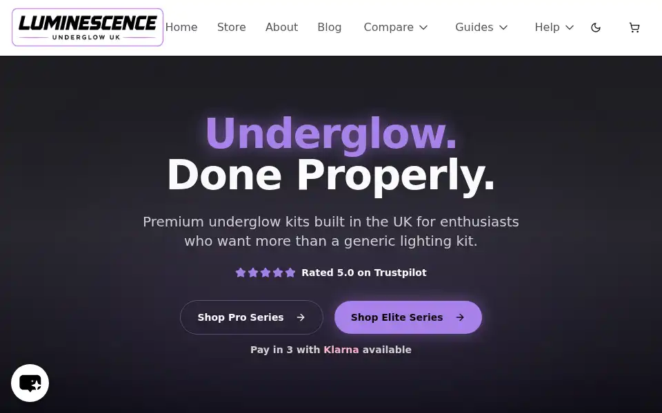 Screenshot of luminescenceshop.co.uk