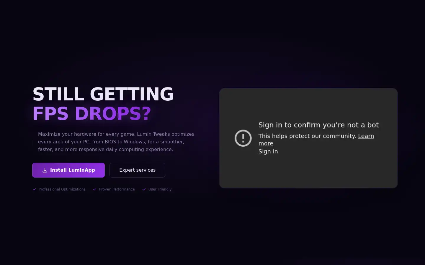 Screenshot of lumintweaks.com