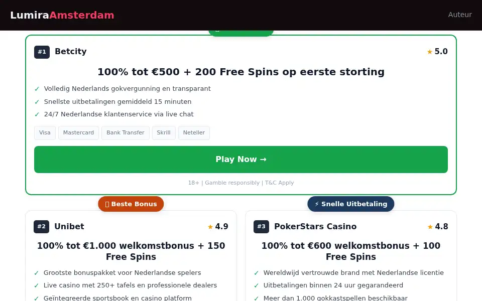 Screenshot of lumira-amsterdam.com