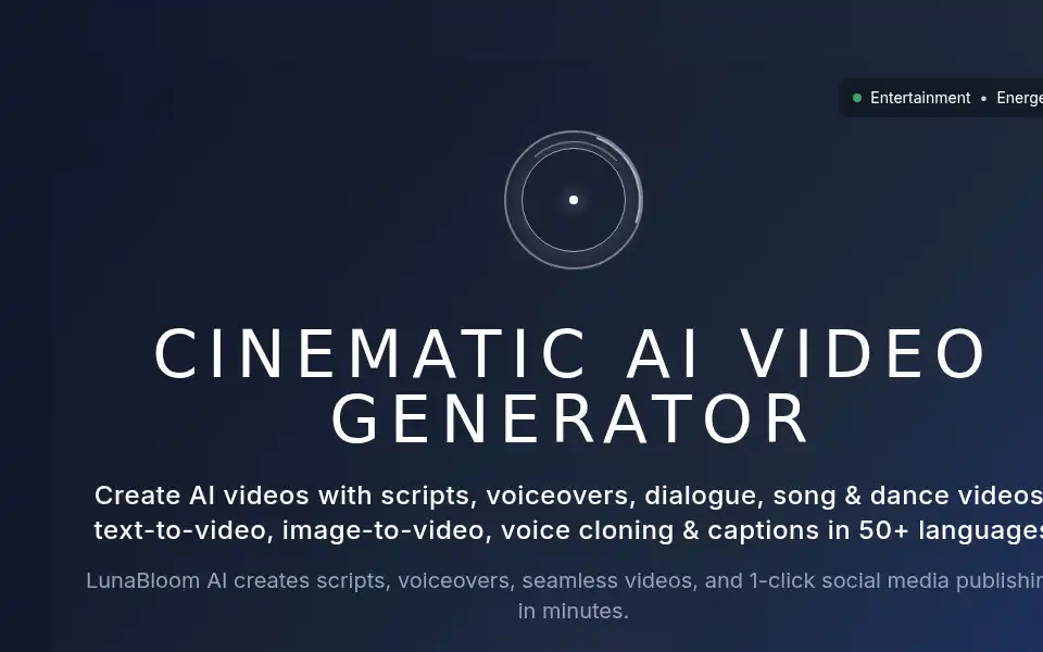 Screenshot of lunabloomai.com