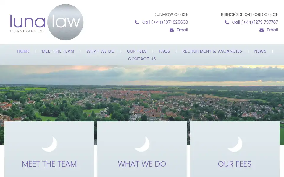Screenshot of lunalaw.co.uk