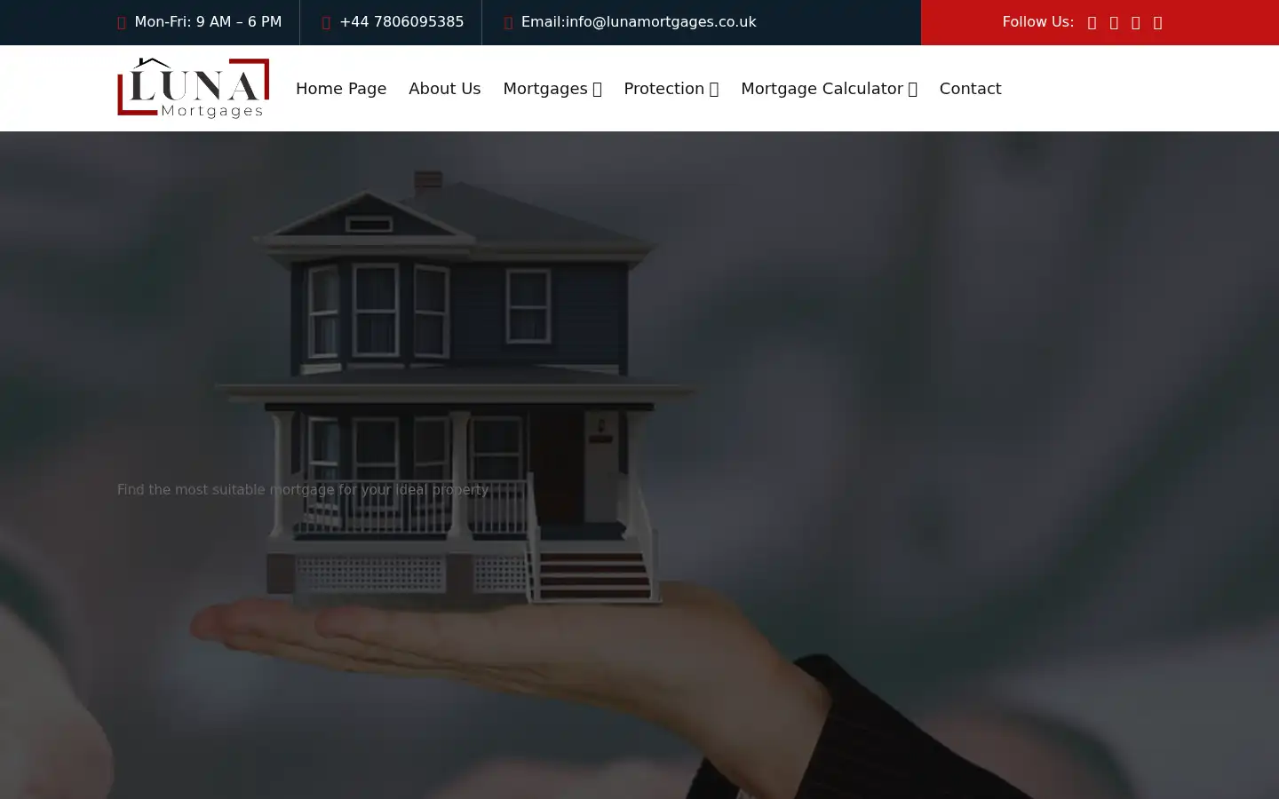 Screenshot of lunamortgages.co.uk