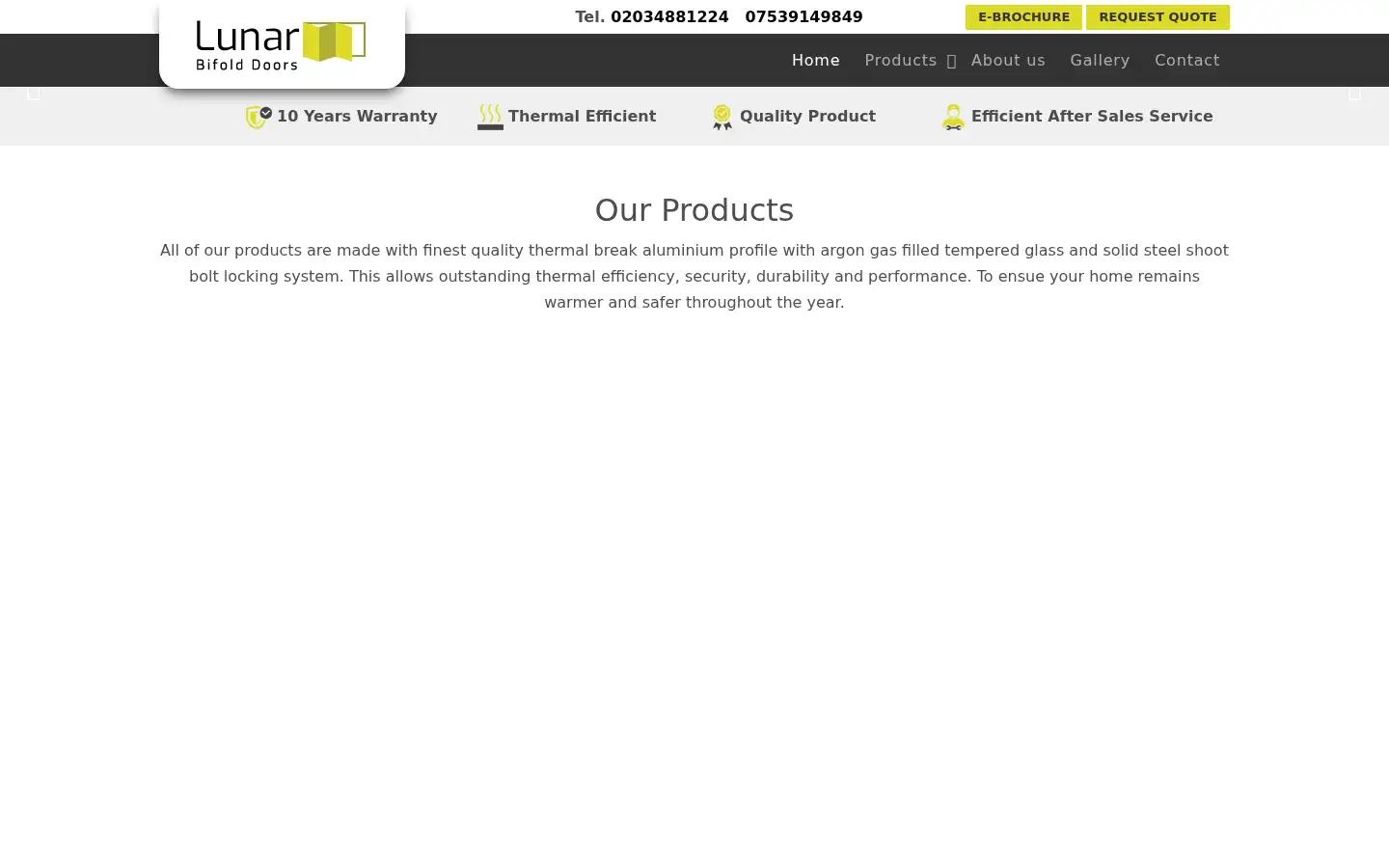 Screenshot of lunarbifolddoors.co.uk