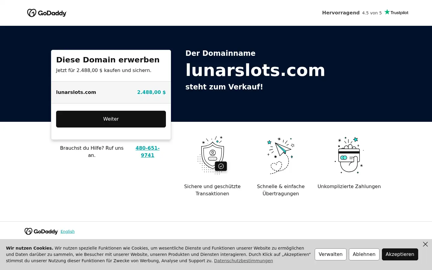 Screenshot of lunarslots.com