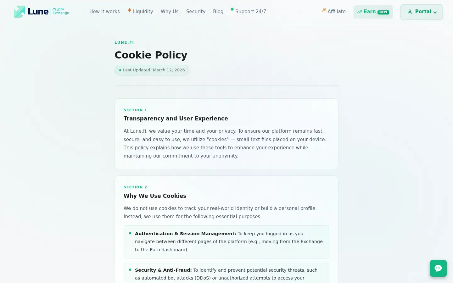 Screenshot of lune.fi