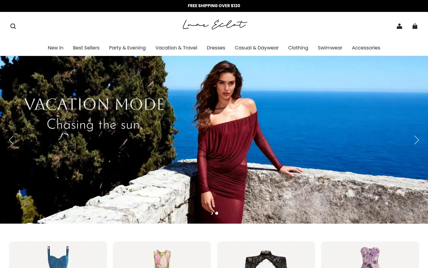 Screenshot of luneeclatfashion.com