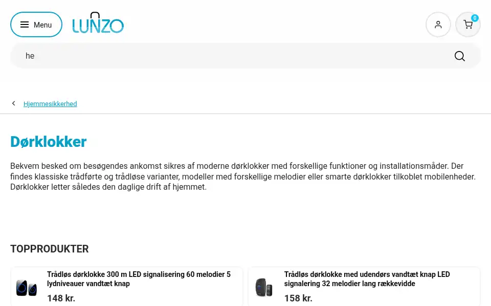 Screenshot of lunzo.dk