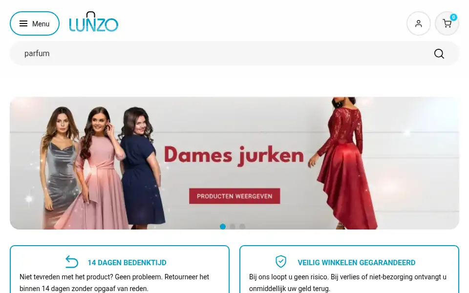 Screenshot of lunzo.nl