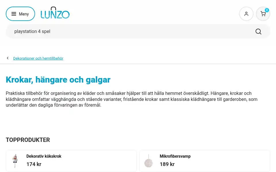 Screenshot of lunzo.se