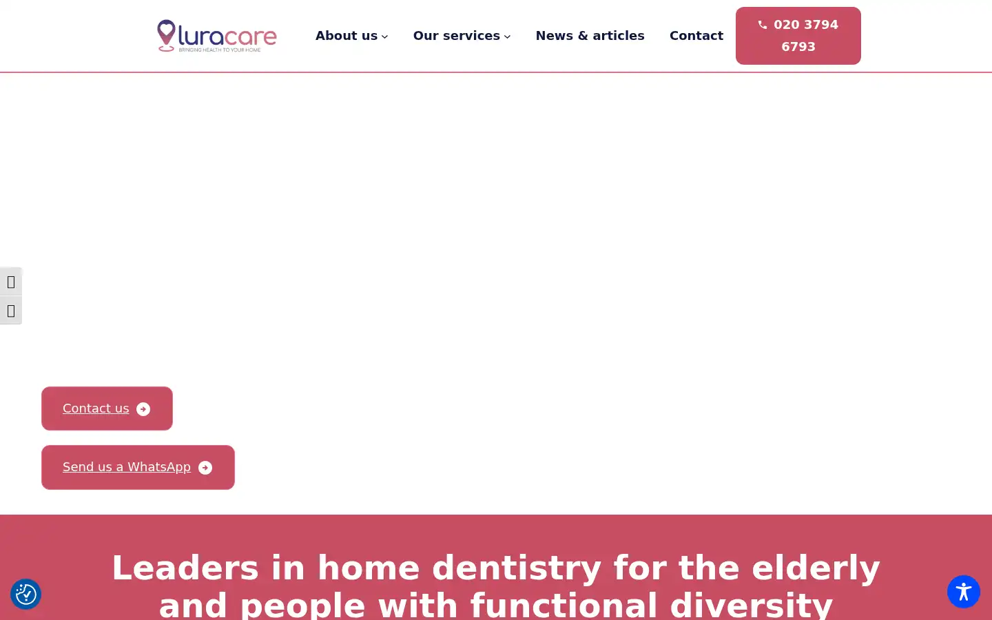 Screenshot of luracare.co.uk