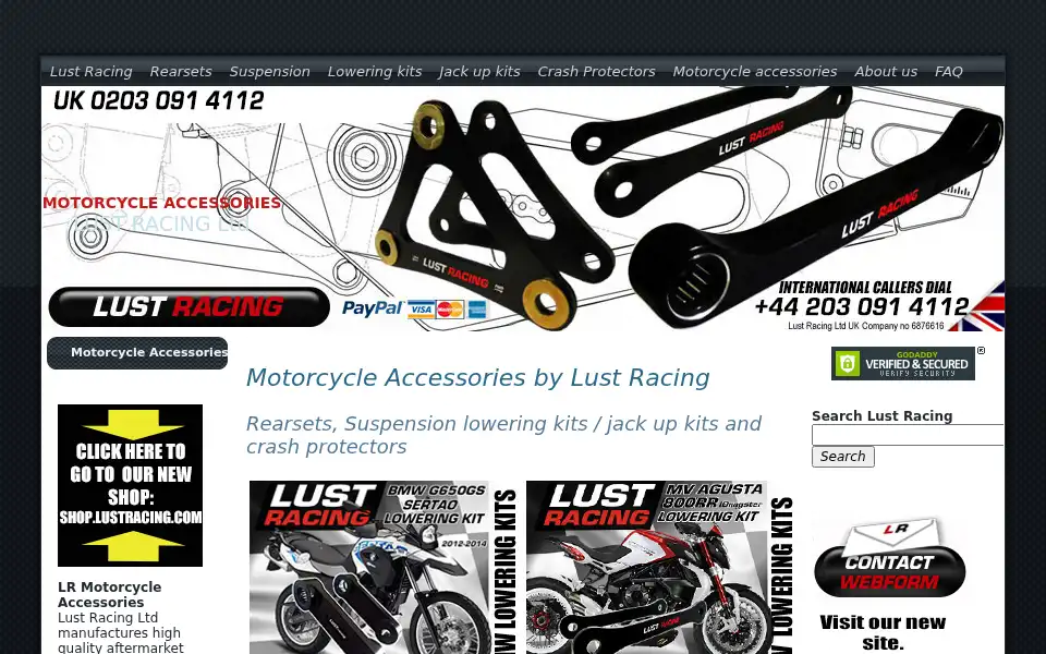 Screenshot of lustracing.co.uk
