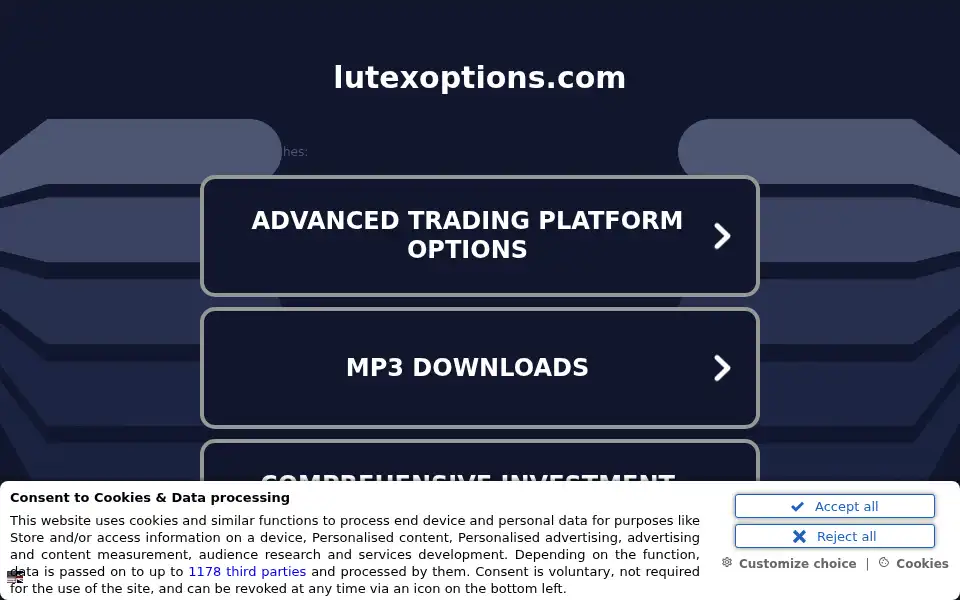 Screenshot of lutexoptions.com