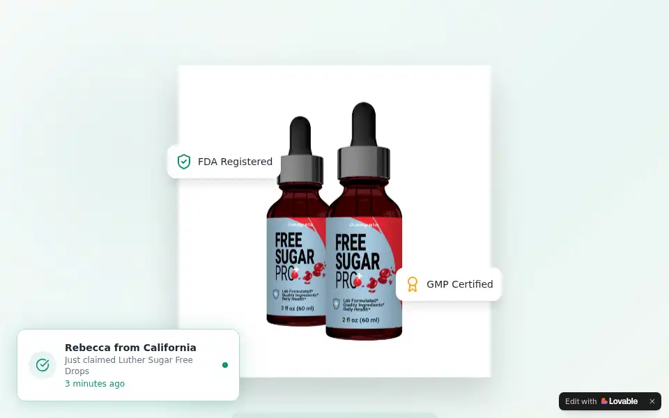 Screenshot of luther-sugar-free.lovable.app