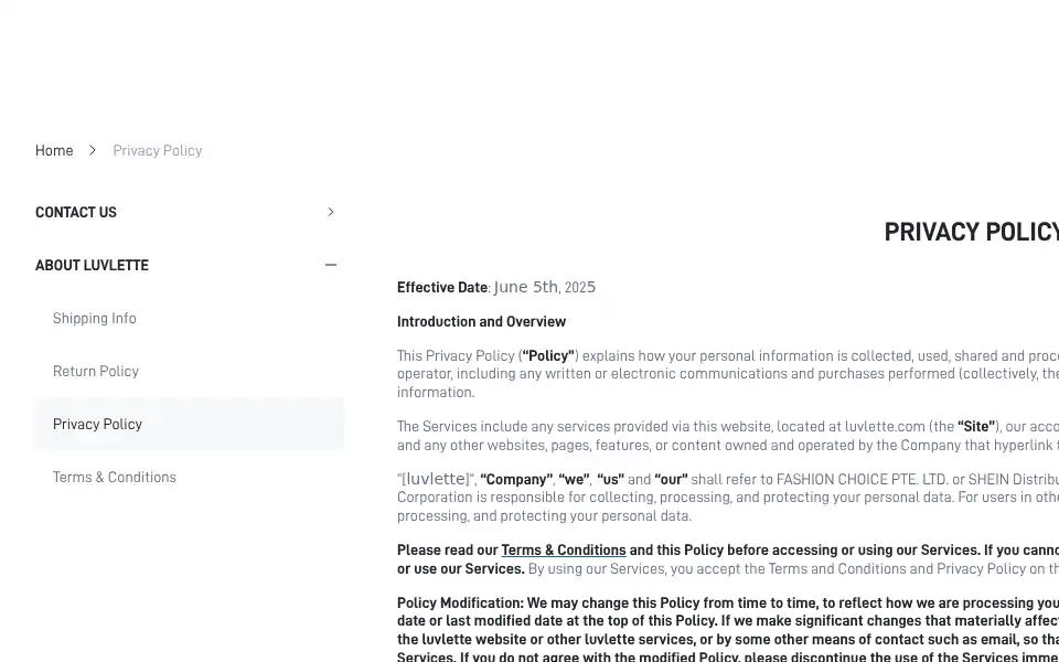Screenshot of luvlette.com