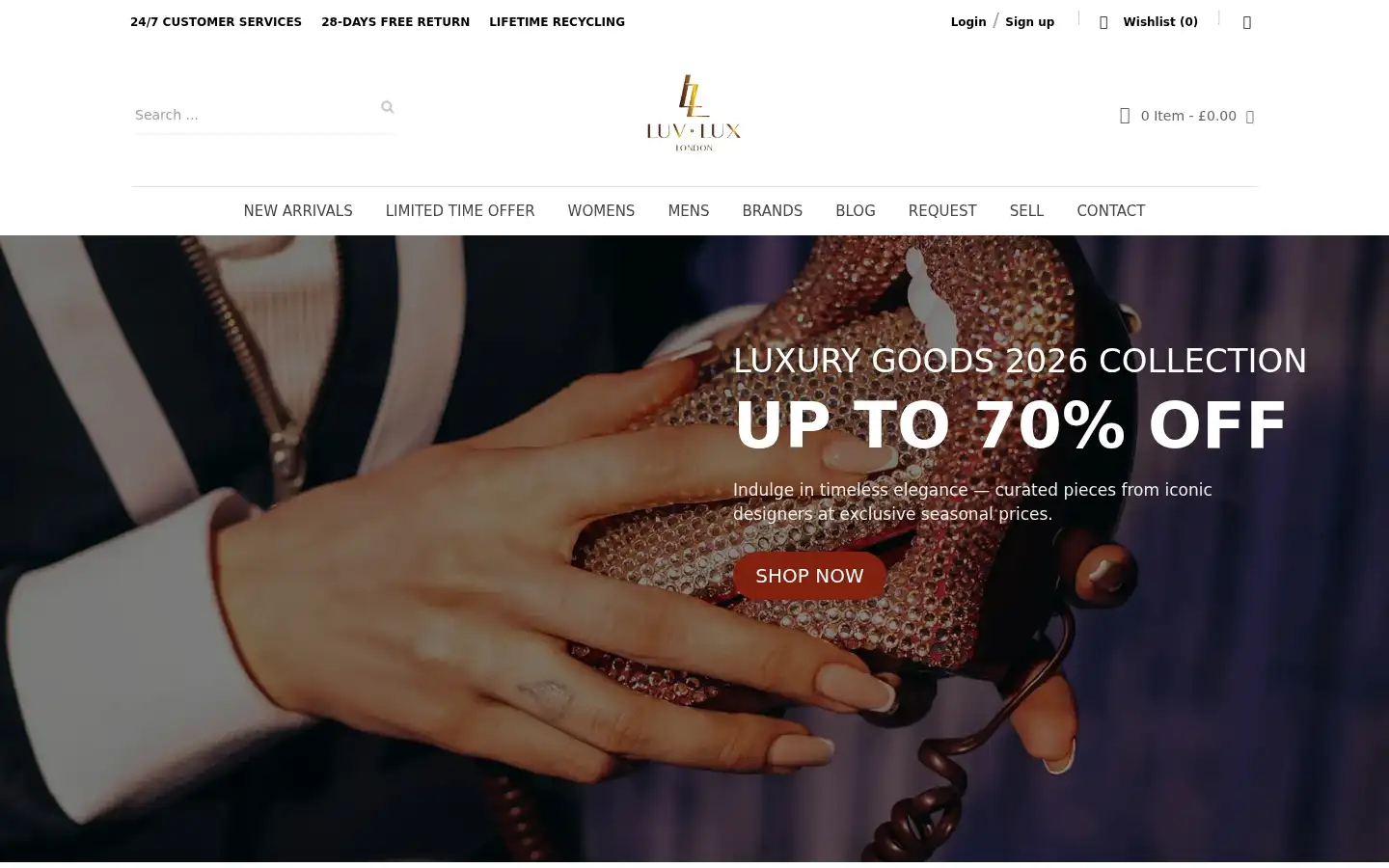 Screenshot of luvluxlondon.com