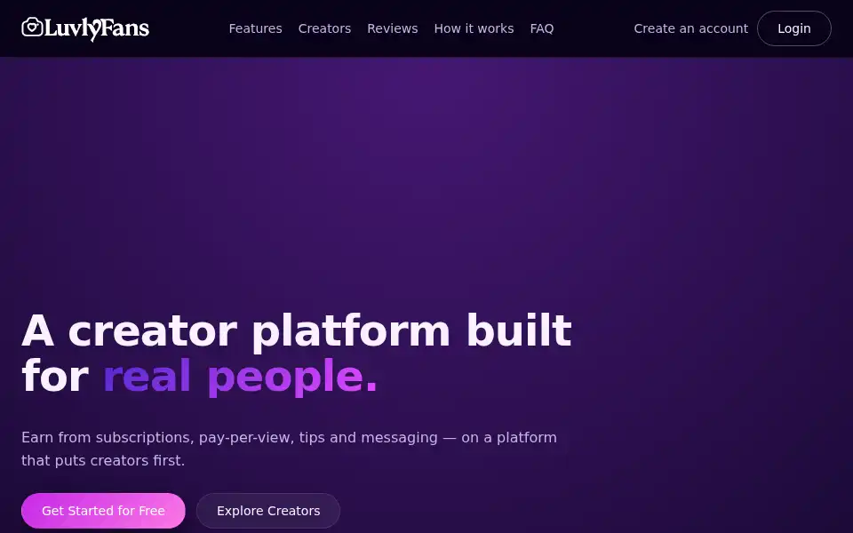 Screenshot of luvlyfans.com