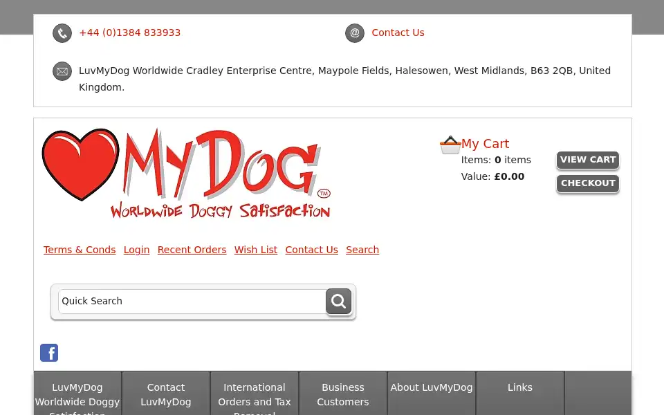 Screenshot of luvmydog.co.uk