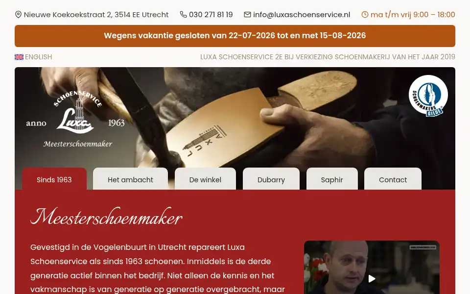 Screenshot of luxaschoenservice.nl