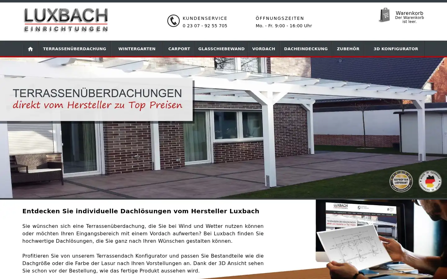 Screenshot of luxbach.de