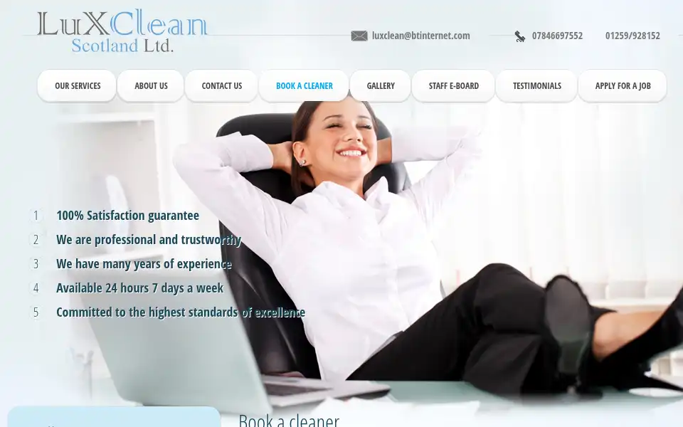 Screenshot of luxclean.co.uk