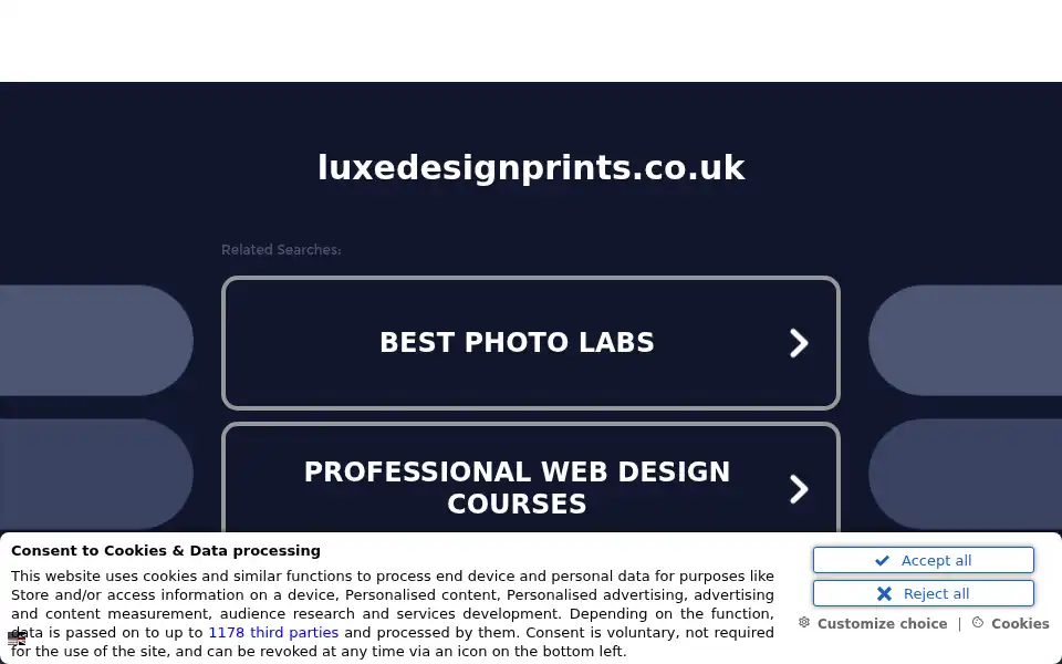 Screenshot of luxedesignprints.co.uk