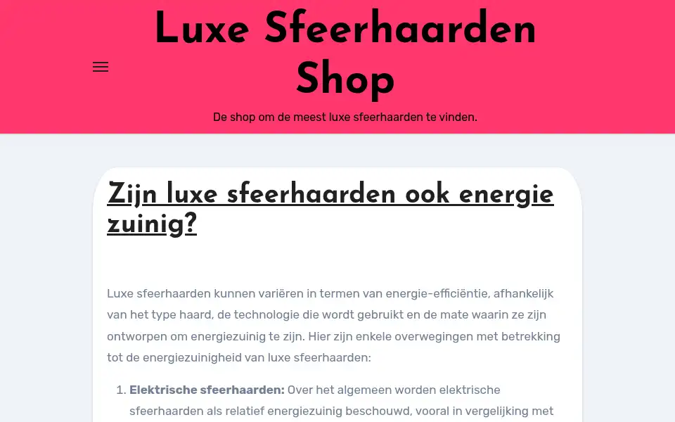 Screenshot of luxesfeerhaardenshop.nl