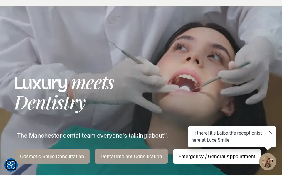 Screenshot of luxesmile.co.uk