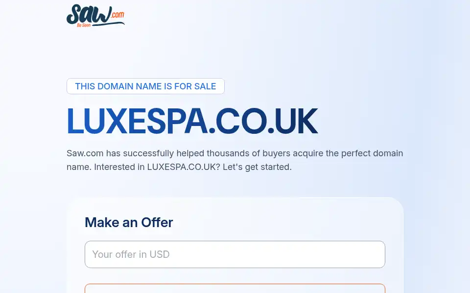 Screenshot of luxespa.co.uk